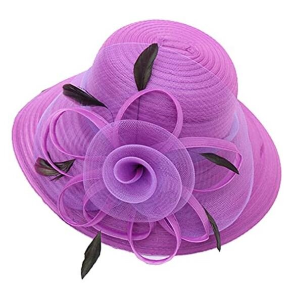 Women's Derby Hat Fascinator Hat Wide Brim Sun Bucket Hat